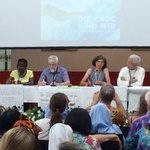 Fachtagung Weltkirche Abschlusspanel / KOO/Martin Krenn v.l.n.r.: Monica Wanjiru, Heinz Hödl, Anna Kirchengast, Bischof Broderick Pabillo