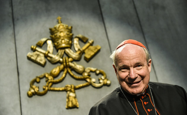 Kardinal Christoph Schönborn, Erzbischof von Wien, bei der Vorstellung des nachsynodalen Schreibens von Papst Franziskus zu Ehe und Familie 'Amoris laetitia', 'Freude der Liebe', am 8. April 2016 im Vatikan.